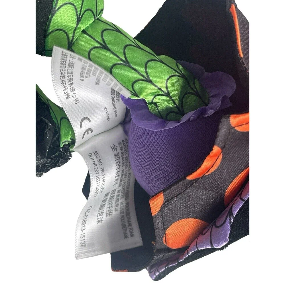 Disney Parks Minnie Mouse Witch Halloween Plush Purple Black Orange Polka Dots